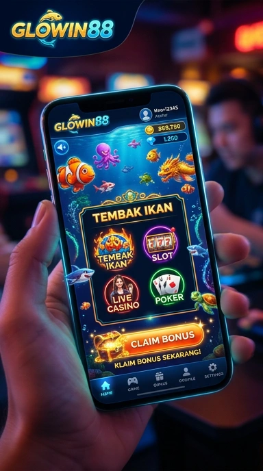 Tampilan antarmuka pengguna di glowin88